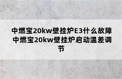 中燃宝20kw壁挂炉E3什么故障 中燃宝20kw壁挂炉启动温差调节